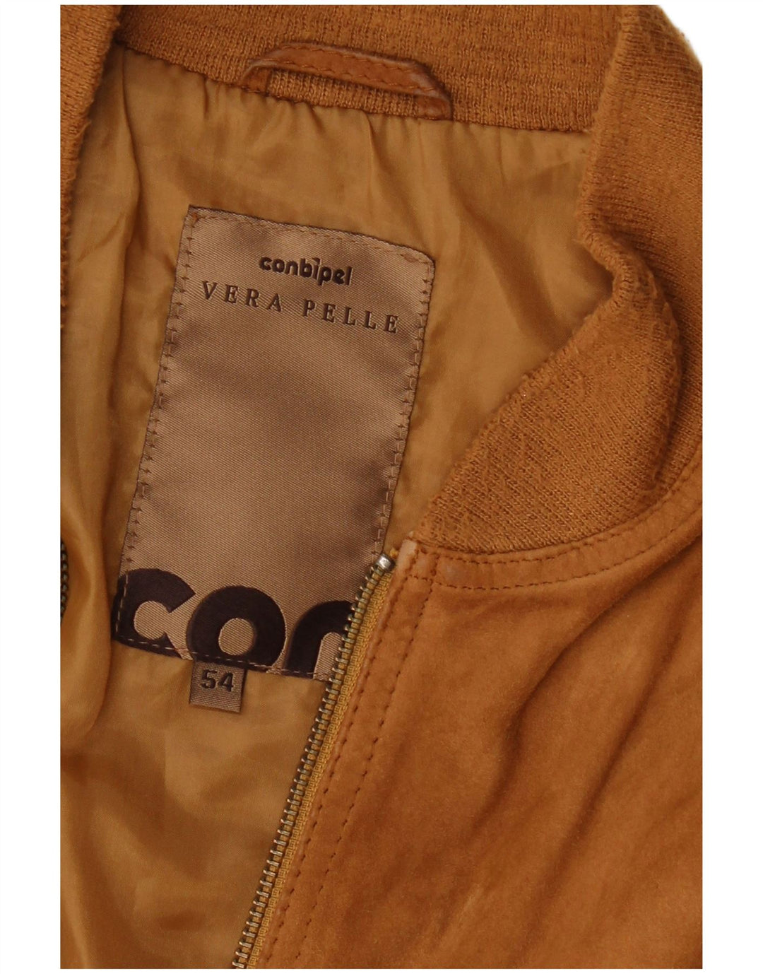 Conbipel Męska zamszowa kurtka bomber IT 54 XL Brązowa skóra