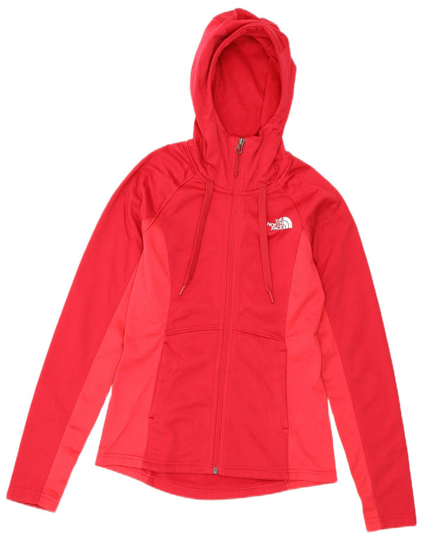Damski sweter z kapturem i zamkiem THE NORTH FACE UK 6 XS, czerwony poliester z blokami kolorów
