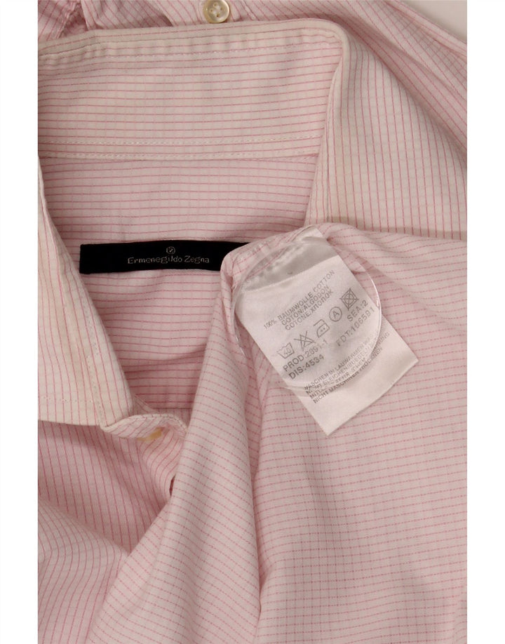 ERMENEGILDO ZEGNA Mens Shirt Medium Pink Check Cotton Vintage Ermenegildo Zegna and Second-Hand Ermenegildo Zegna from Messina Hembry 