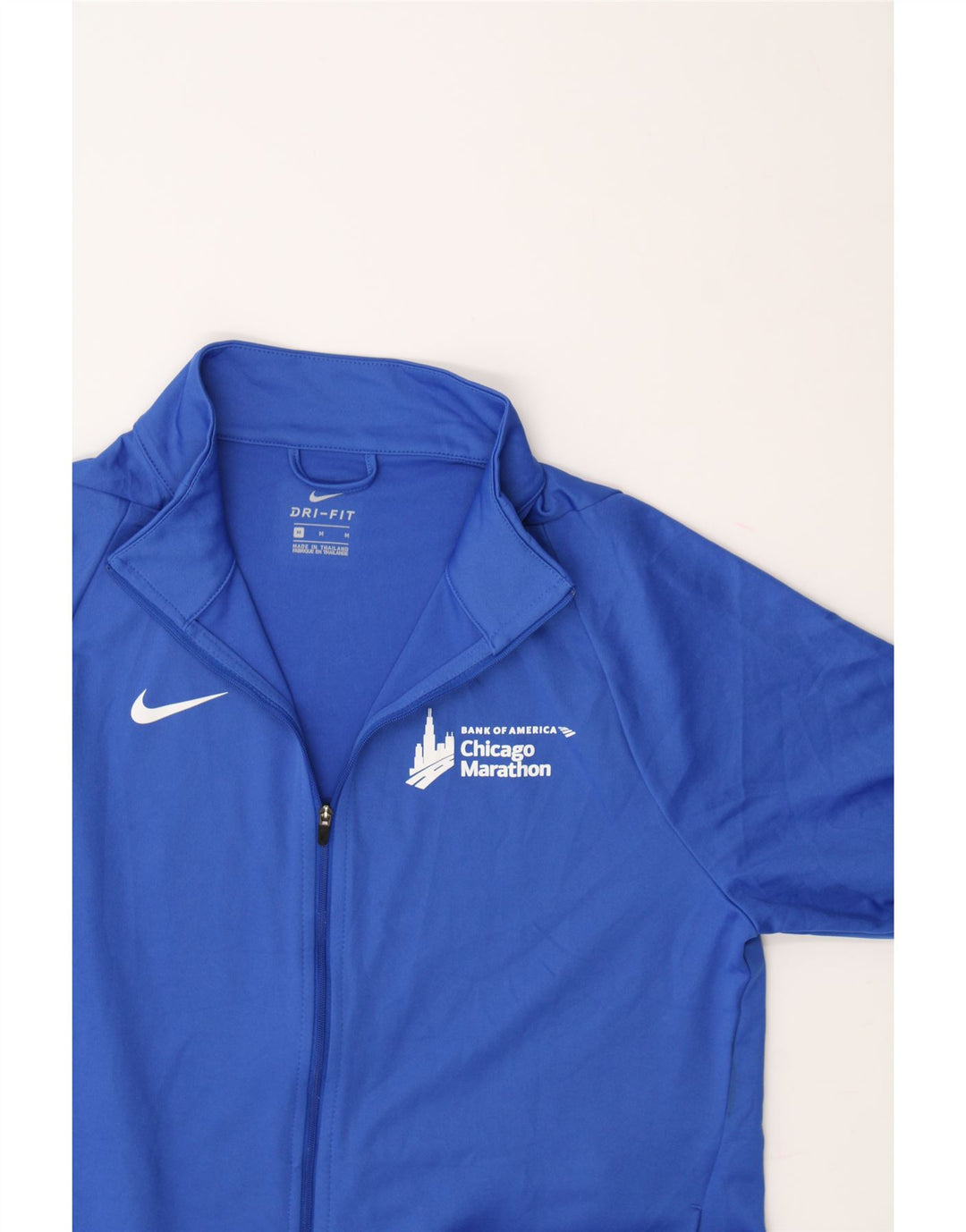 NIKE Womens Dri Fit Graphic Tracksuit Top Jacket UK 14 Medium Blue Vintage Nike and Second-Hand Nike from Messina Hembry 
