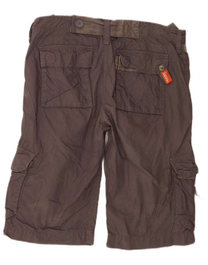 Superdry Męskie spodenki cargo, duże W36, szara bawełna