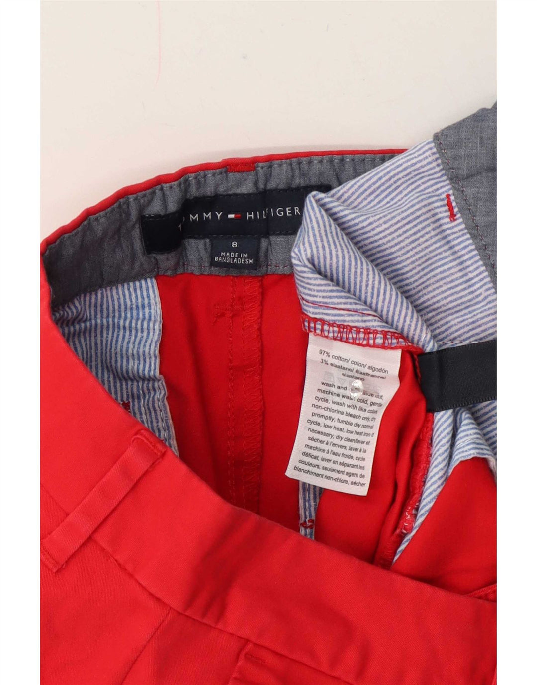 Damskie spodenki Chino Tommy Hilfiger US 8 Medium W30 Czerwona bawełna