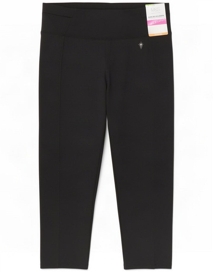 Marks & Spencer Damskie legginsy Capri UK 12 Średni czarny poliester