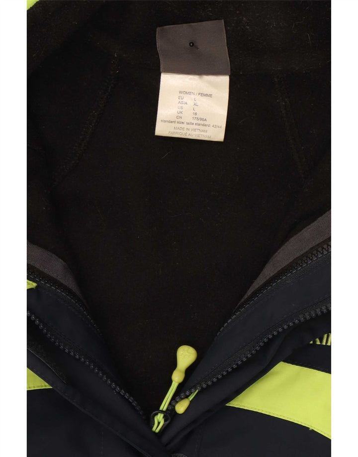 Damska kurtka wiatrówka Jack Wolfskin UK 16, duża granatowa, z blokami kolorów