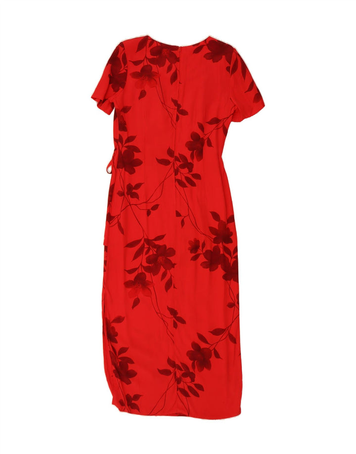 STEILMANN  Womens Maxi Dress UK 12 Medium  Red Floral Vintage Steilmann and Second-Hand Steilmann from Messina Hembry 