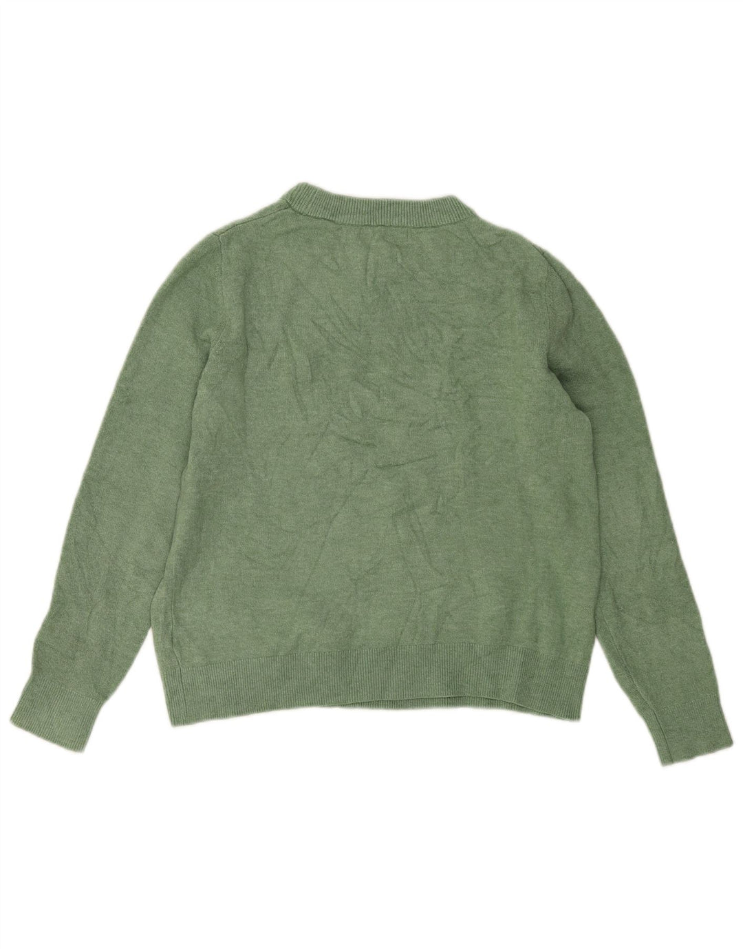 Marks & Spencer Damski sweter z okrągłym dekoltem, UK 10, mały, zielony poliester