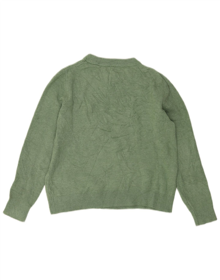 Marks & Spencer Damski sweter z okrągłym dekoltem, UK 10, mały, zielony poliester