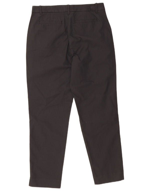 Marks & Spencer Womens High Waist Chino Trousers UK 12 Medium W30 L27 Black