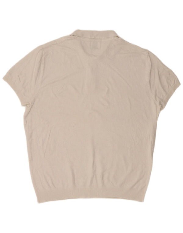 Męski sweter polo z krótkim rękawem Zara XL, biały