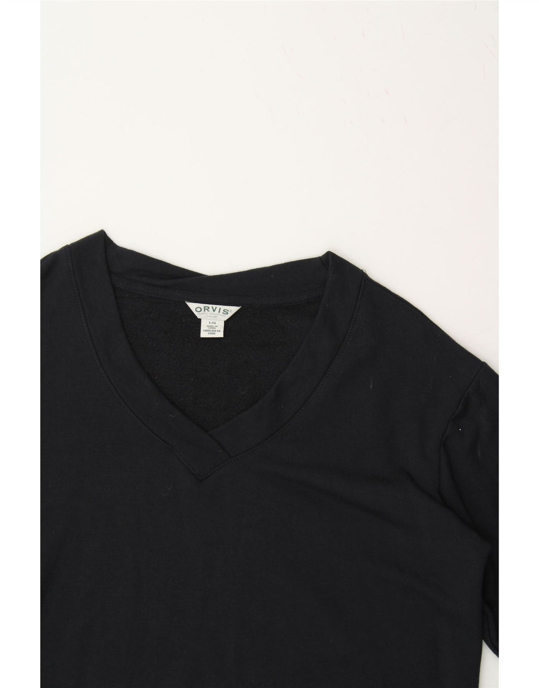 ORVIS Womens Loose Fit Sweatshirt Jumper UK 16 Large Black Vintage Orvis and Second-Hand Orvis from Messina Hembry 