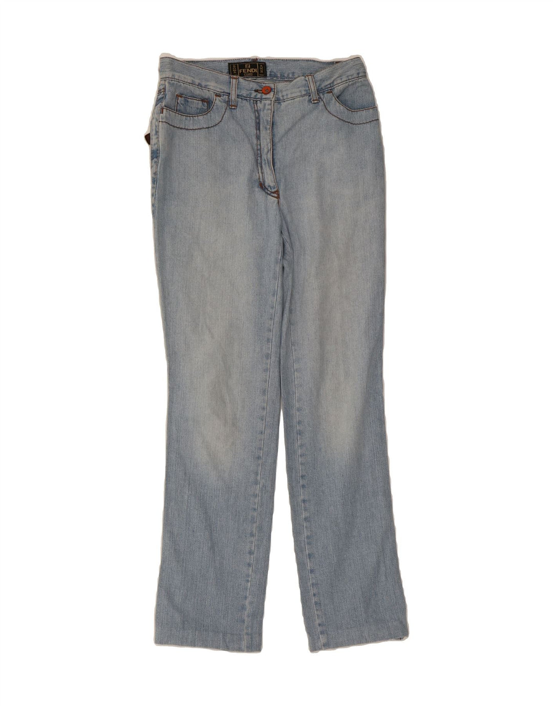 FENDI Womens Straight Jeans W26 L29 Blue Cotton Vintage Fendi and Second-Hand Fendi from Messina Hembry 