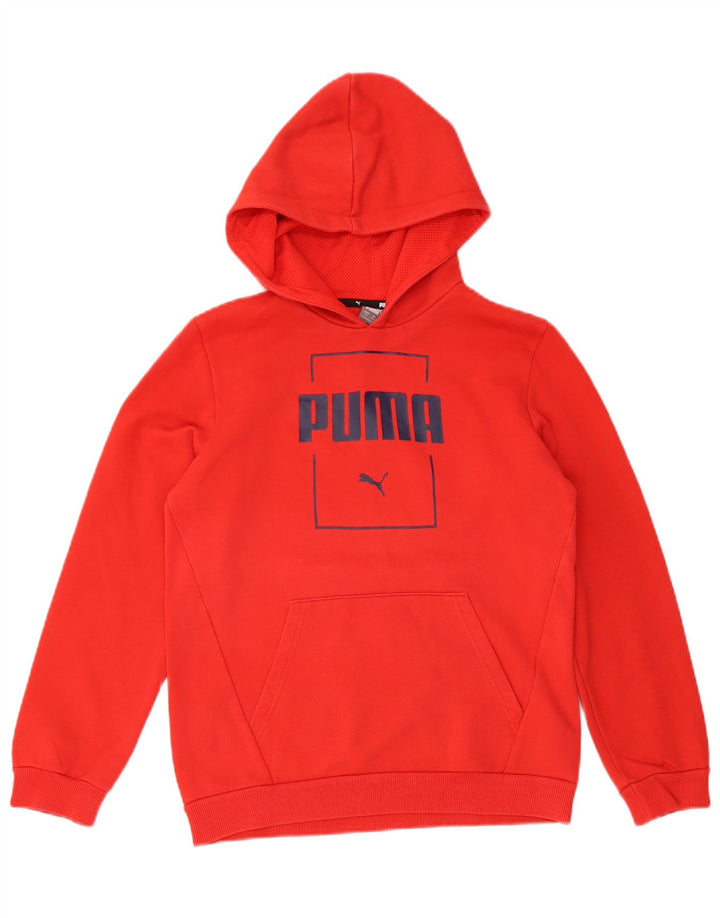 Chłopięcy sweter z kapturem Puma z grafiką 13-14 lat, czerwony poliester