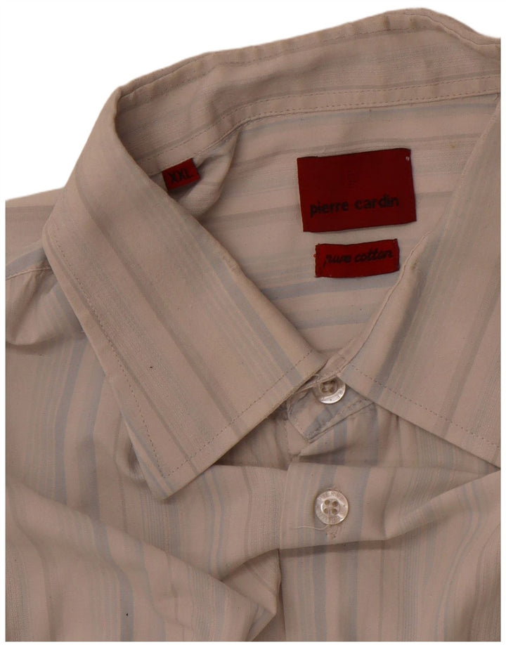 PIERRE CARDIN Męska koszula z krótkim rękawem 2XL, bawełniana w niebieskie paski