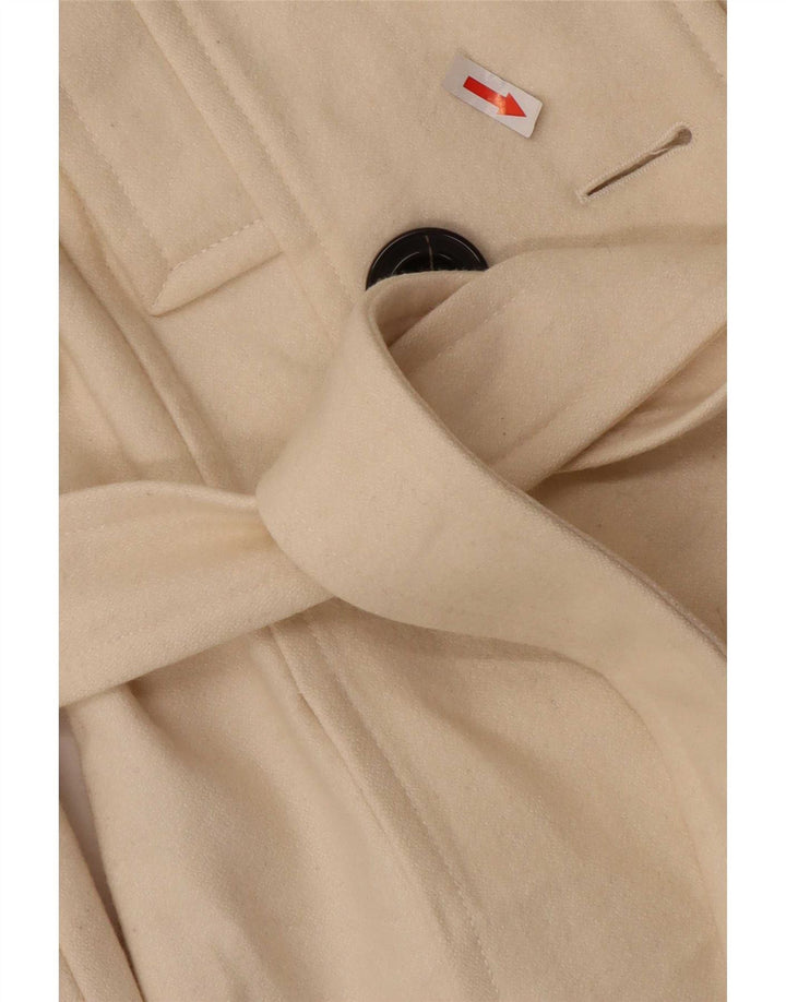 Płaszcz damski Zara Pea Coat UK 12 Średni złamanej białej wełny