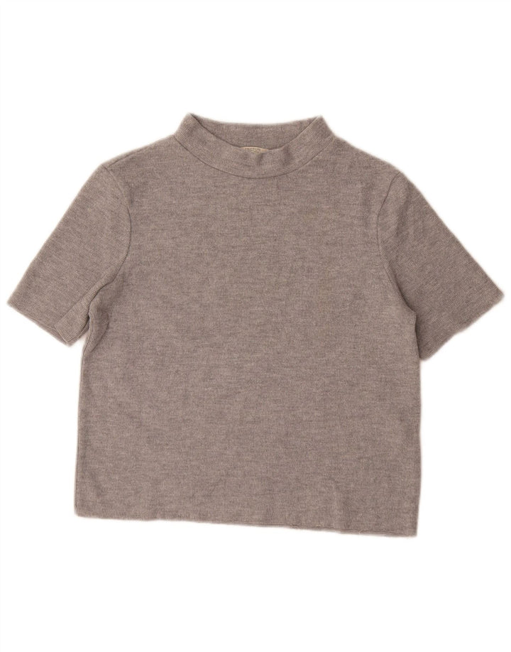 Damski T-shirt Zara Crop Top UK 12 Średni Szary