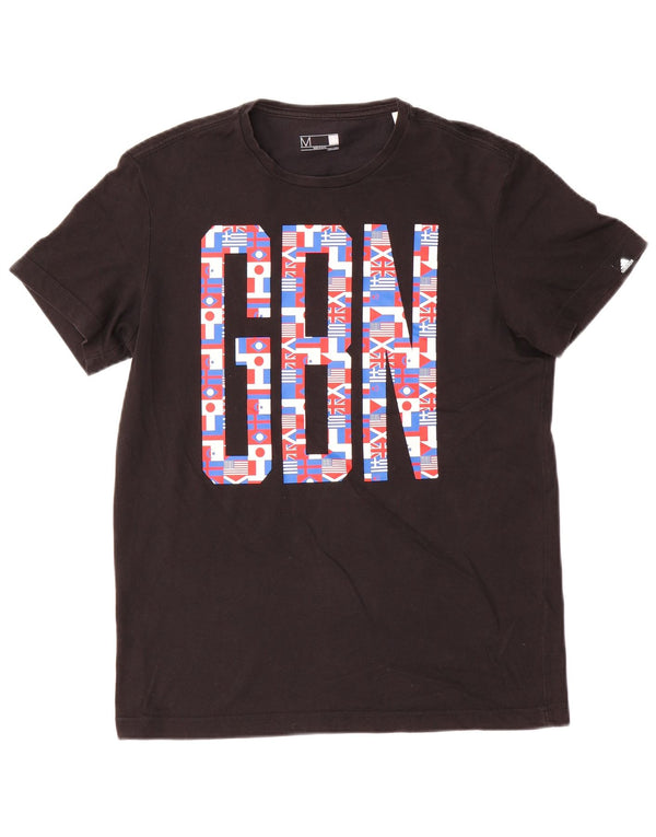 Męska koszulka Adidas Climalite z grafiką, średnia, czarna bawełna