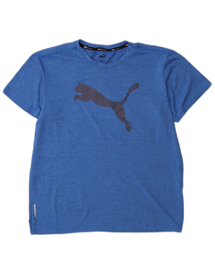 Męski T-shirt z grafiką Puma, duży, niebieski