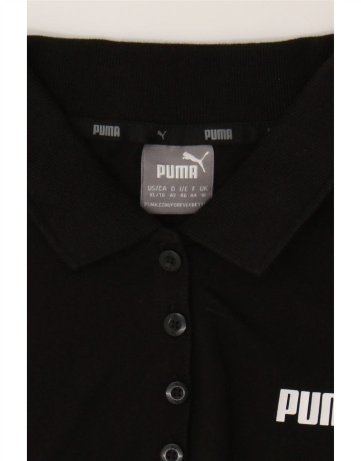 PUMA Womens Polo Shirt UK 16 Large  Black Vintage Puma and Second-Hand Puma from Messina Hembry 