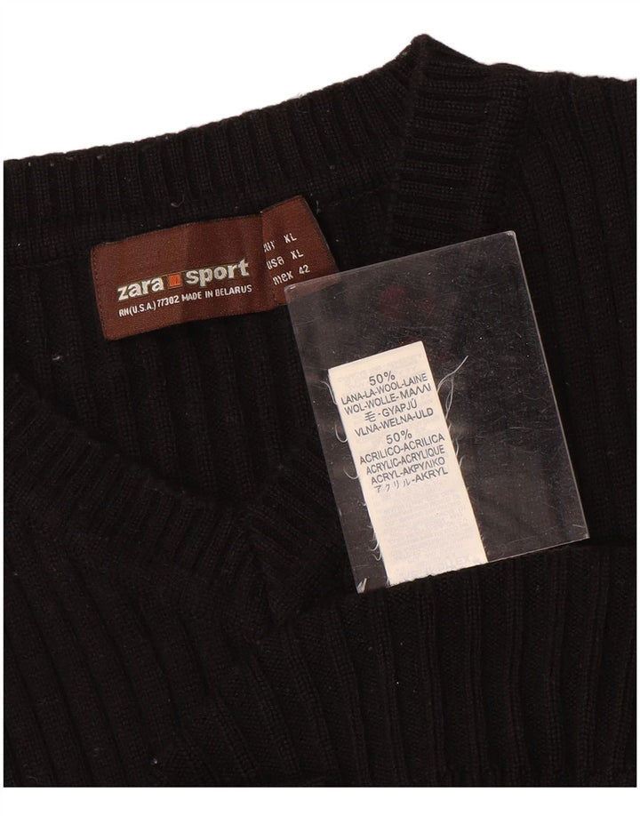 Damski podkoszulek Zara z kamizelką UK 18 XL, czarna wełna