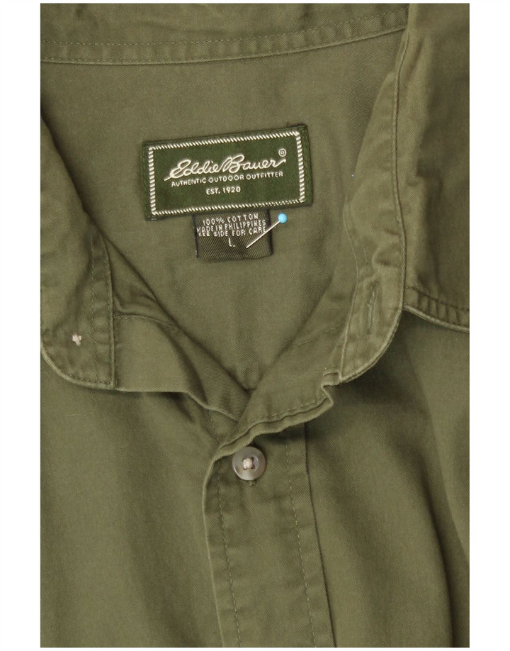 Koszula męska Eddie Bauer, duża, zielona, bawełniana