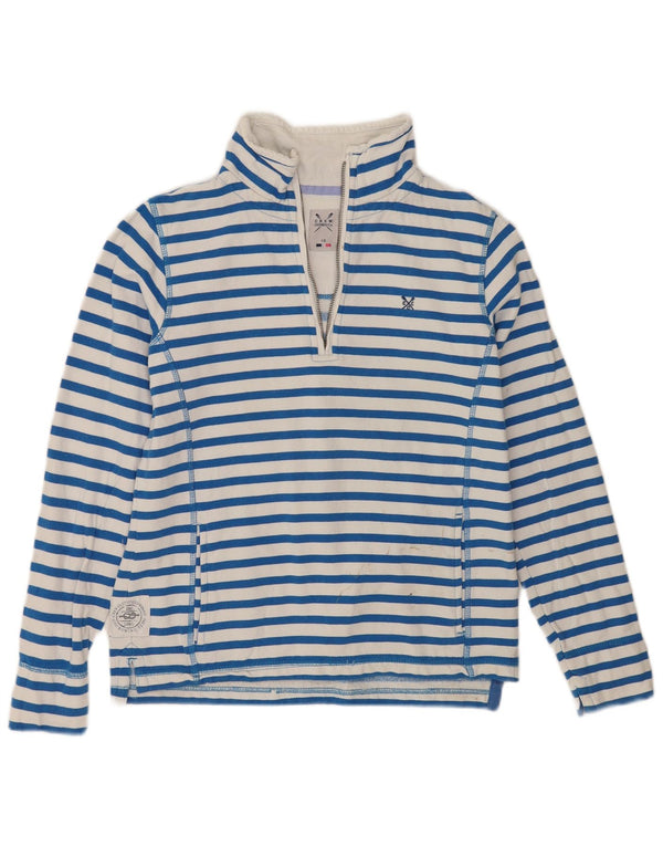 Crew Clothing Damska bluza z zamkiem błyskawicznym, UK 10, małe, białe paski