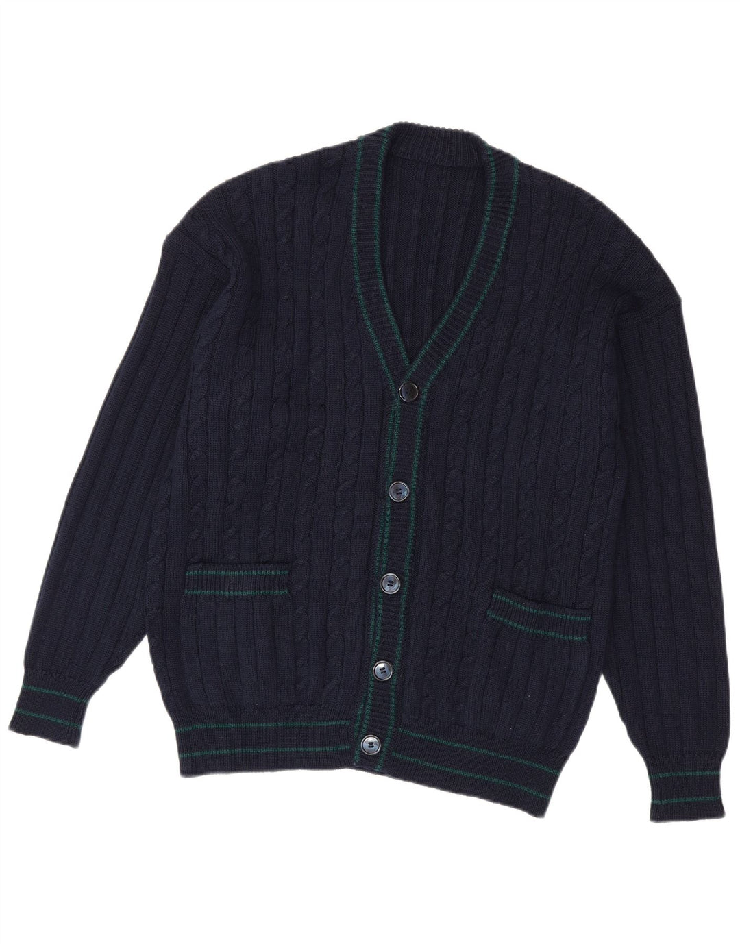 Sweter męski w stylu vintage, średni granatowy
