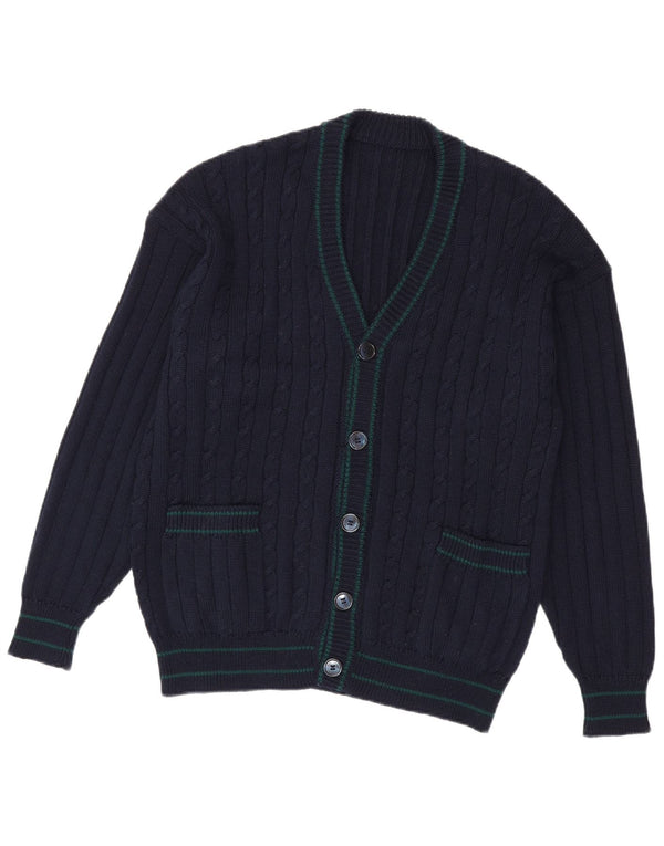 Sweter męski w stylu vintage, średni granatowy
