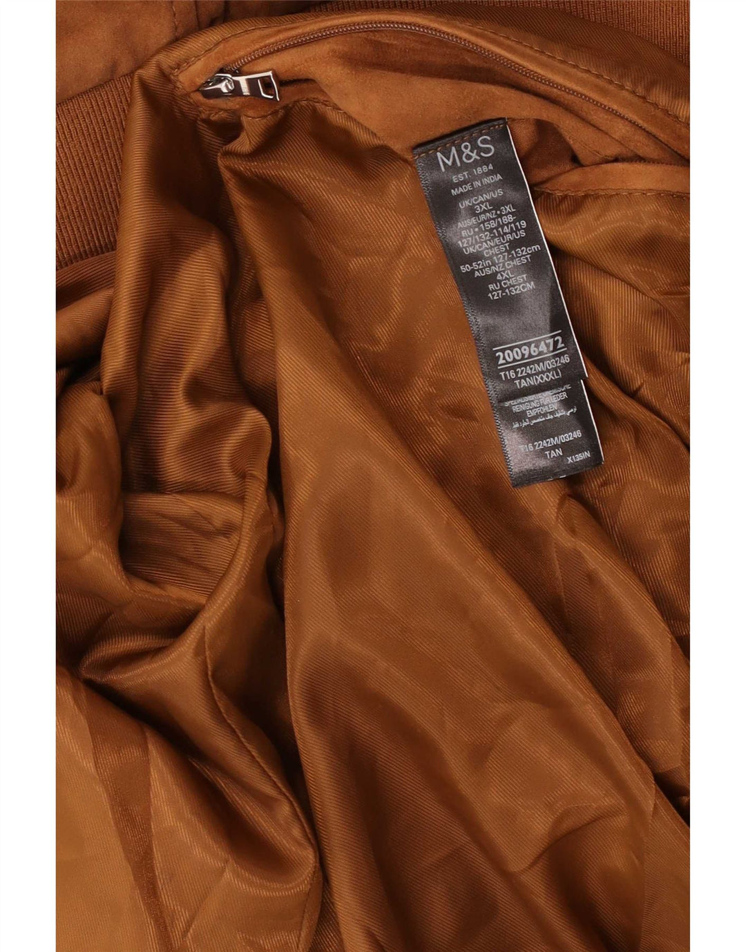 Marks & Spencer Męska zamszowa kurtka bomber UK 46 3XL brązowa skóra