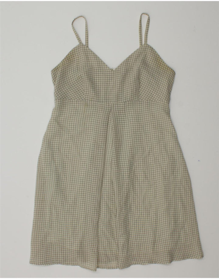 VINTAGE Womens Sleeveless A-Line Dress IT 44 Medium Grey Gingham Vintage Vintage and Second-Hand Vintage from Messina Hembry 