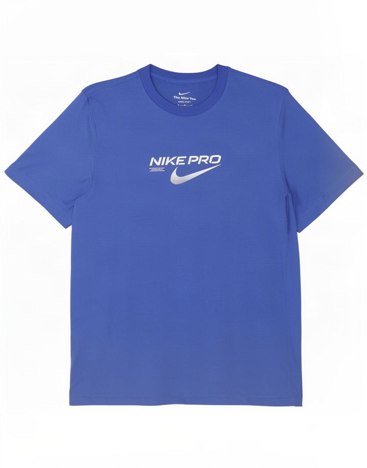 Męski T-shirt z grafiką Nike, średni niebieski, bawełniany