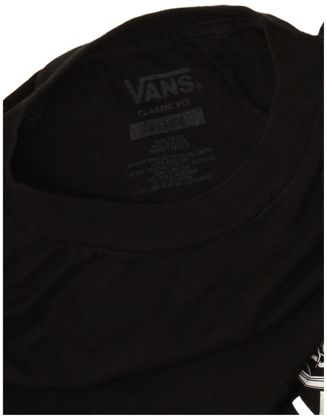 Męski T-shirt VANS o klasycznym kroju z grafiką, XL, czarny, bawełniany