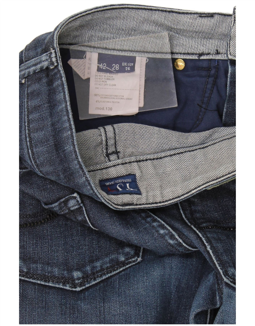 Jeansy damskie Trussardi W26 L29 Granatowe, bawełniane