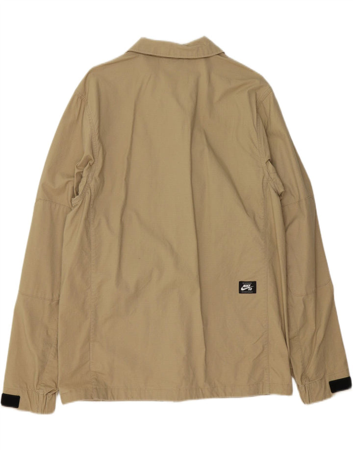 NIKE Mens Utility Jacket UK 38 Medium Beige Cotton