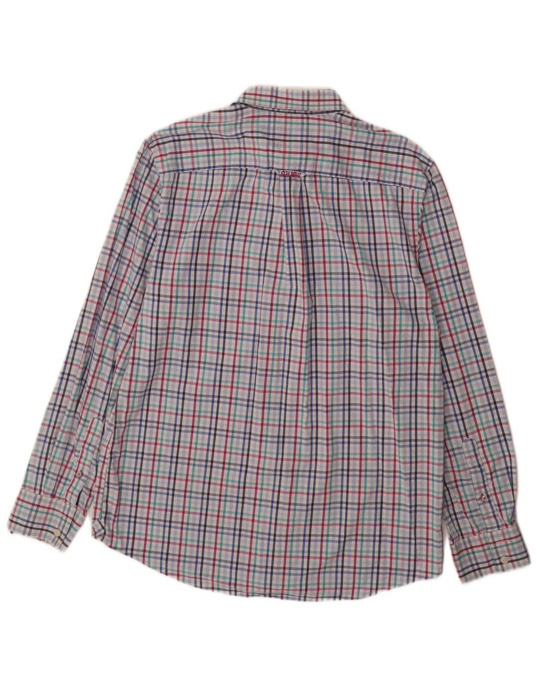 CREW CLOTHING Koszula męska w dużą niebieską kratkę, bawełniana