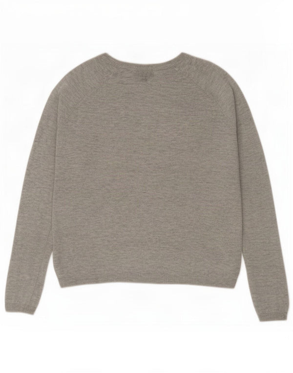 Damski sweter oversize z dekoltem w łódkę Topshop UK 6 XS, szary, blok kolorów