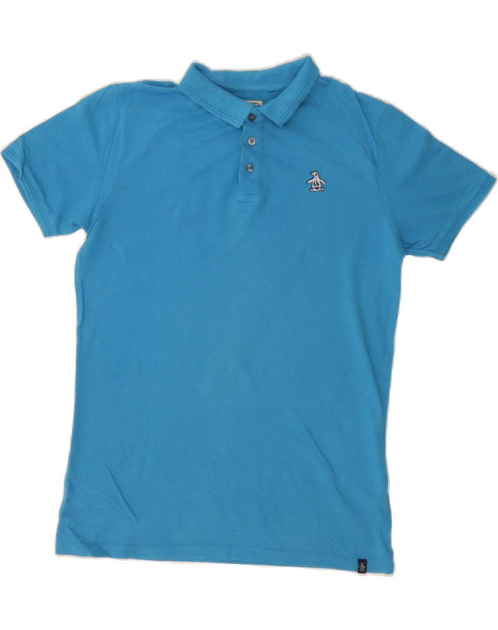 PENGUIN Mens Polo Shirt Small Blue Cotton Vintage Penguin and Second-Hand Penguin from Messina Hembry 