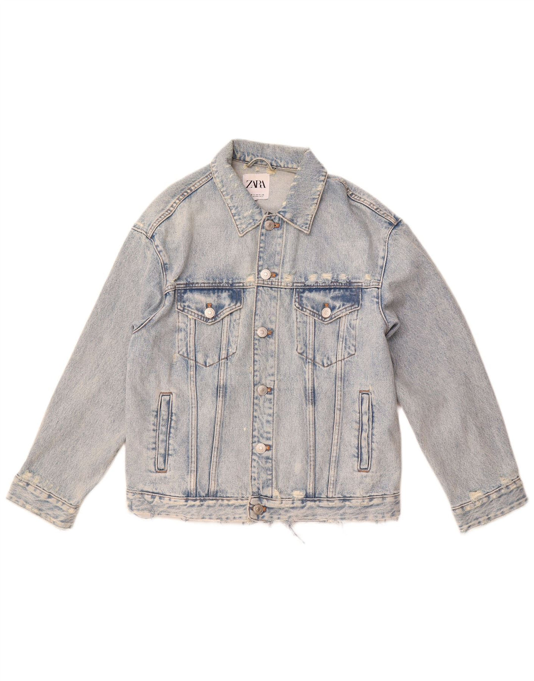 Męska kurtka dżinsowa ZARA w trudnej sytuacji UK 38, średnia niebieska, bawełniana