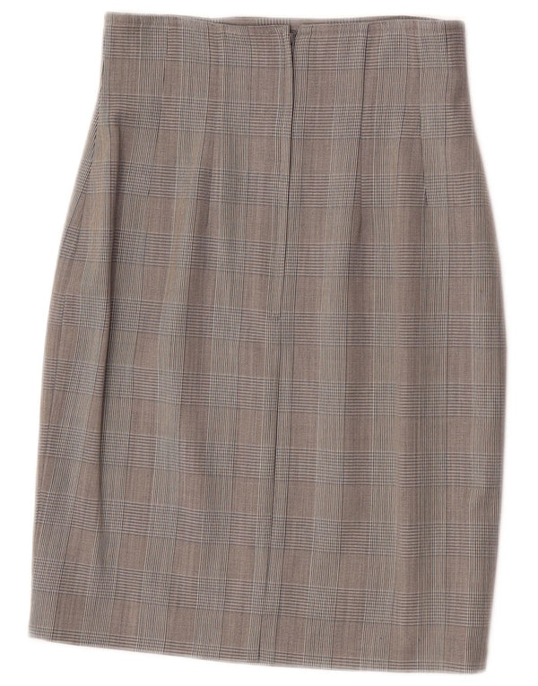 Damska spódnica ołówkowa Sportmax UK 10 Small W25 Szara dziewicza wełna w pepitkę