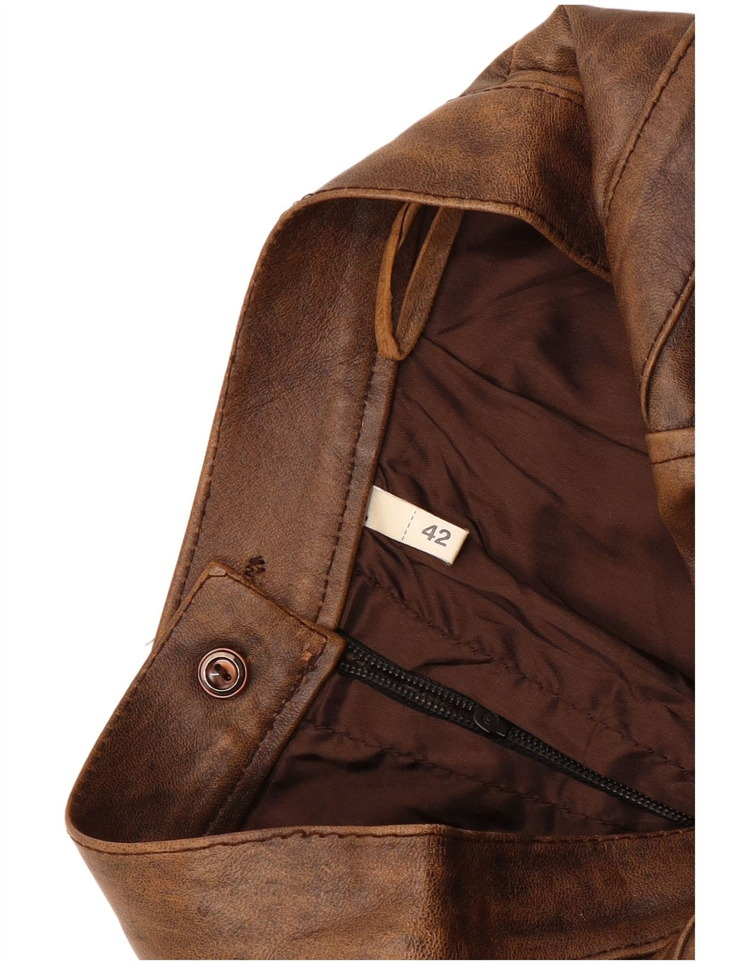 Vintage damska skórzana spódnica IT 42 Medium W26 brązowa