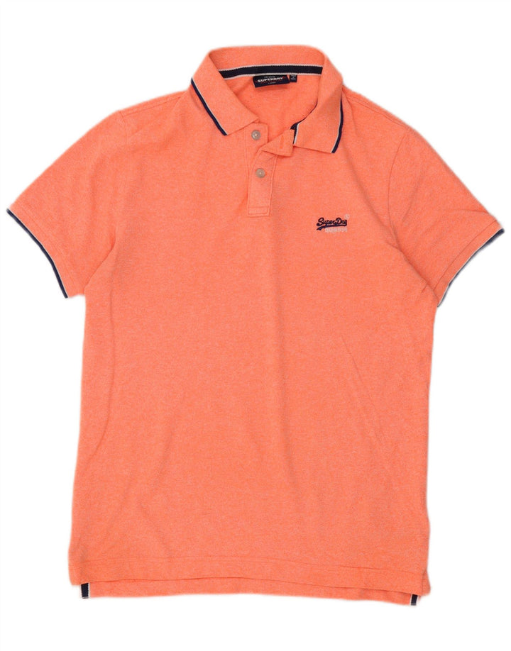 Męska koszulka polo Superdry, duża, pomarańczowa, bawełniana
