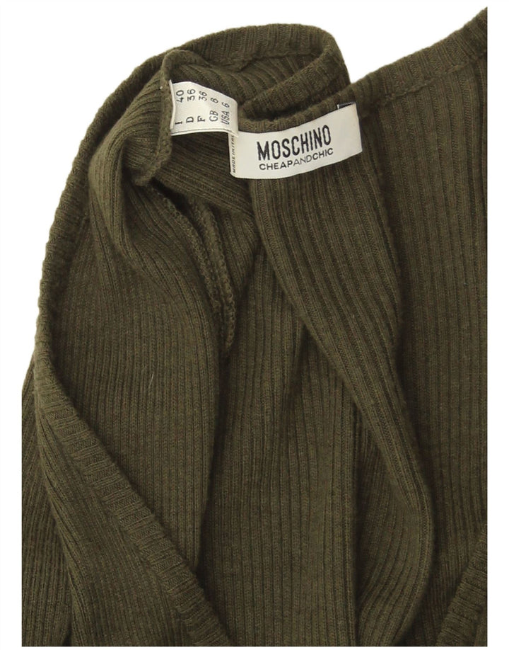 Tania i szykowna sukienka damska MOSCHINO UK 8 Small Khaki