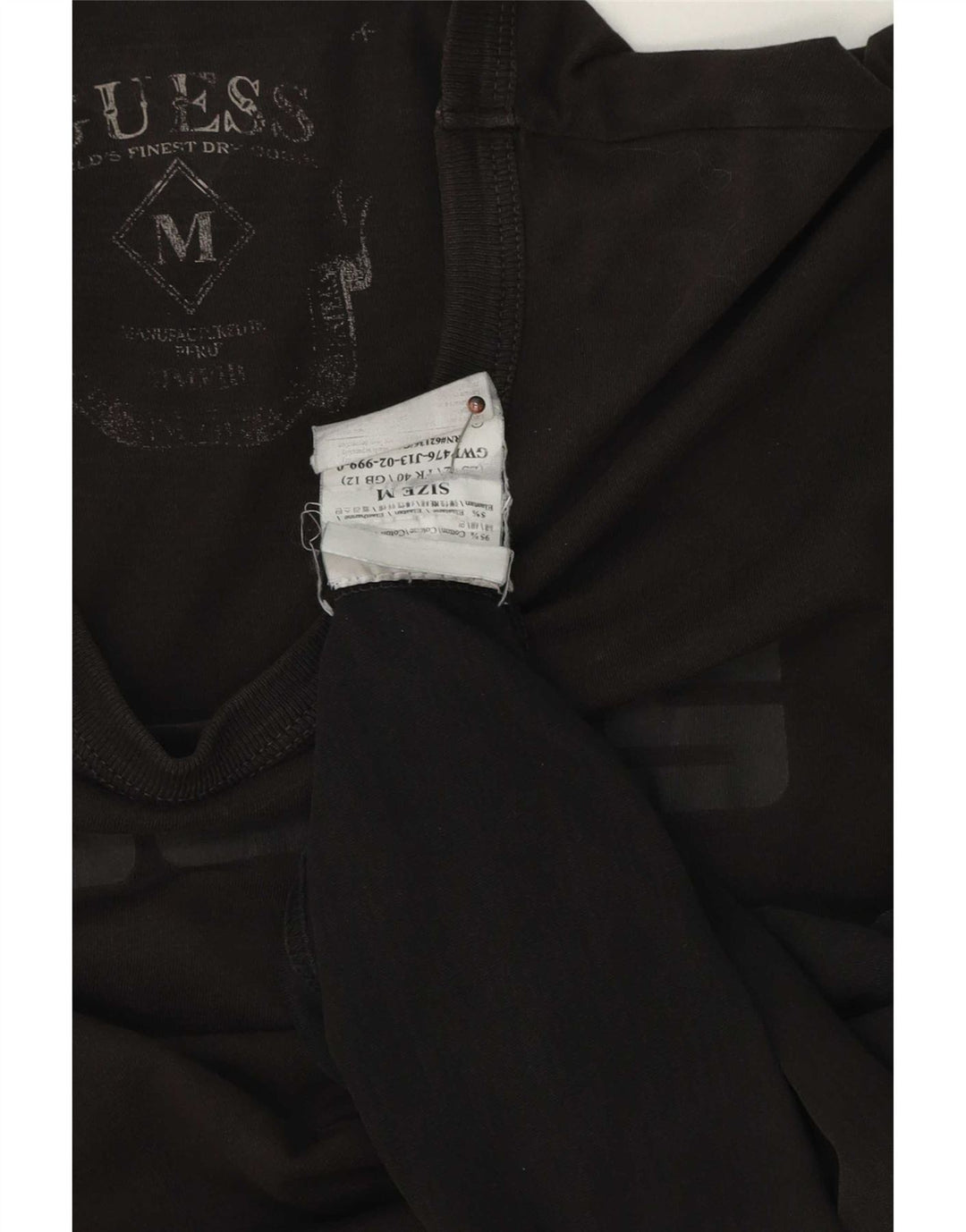 Męski T-shirt Guess z grafiką, średni czarny, bawełniany