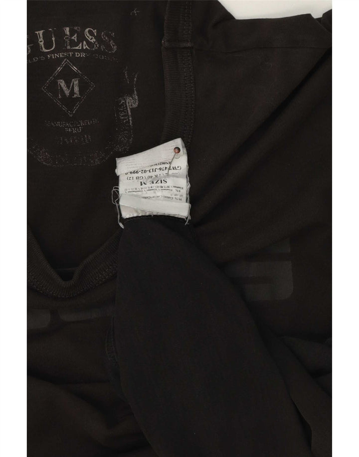 Męski T-shirt Guess z grafiką, średni czarny, bawełniany