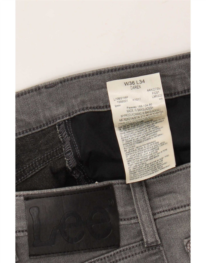 Męskie jeansy Lee Daren Slim W36 L34 Szara bawełna
