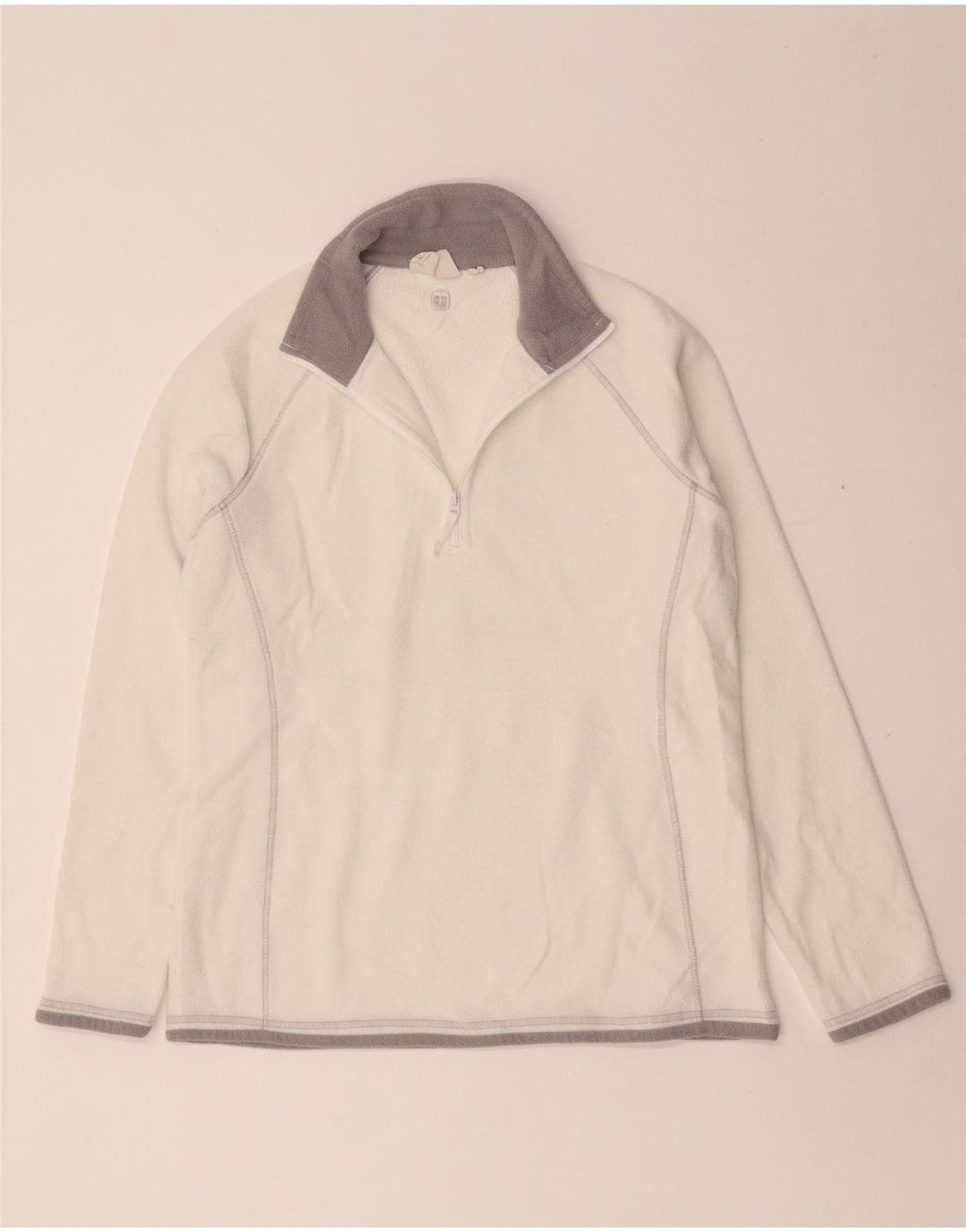 Damski sweter polarowy Mountain Warehouse z zamkiem błyskawicznym UK 12, średni kolor biały