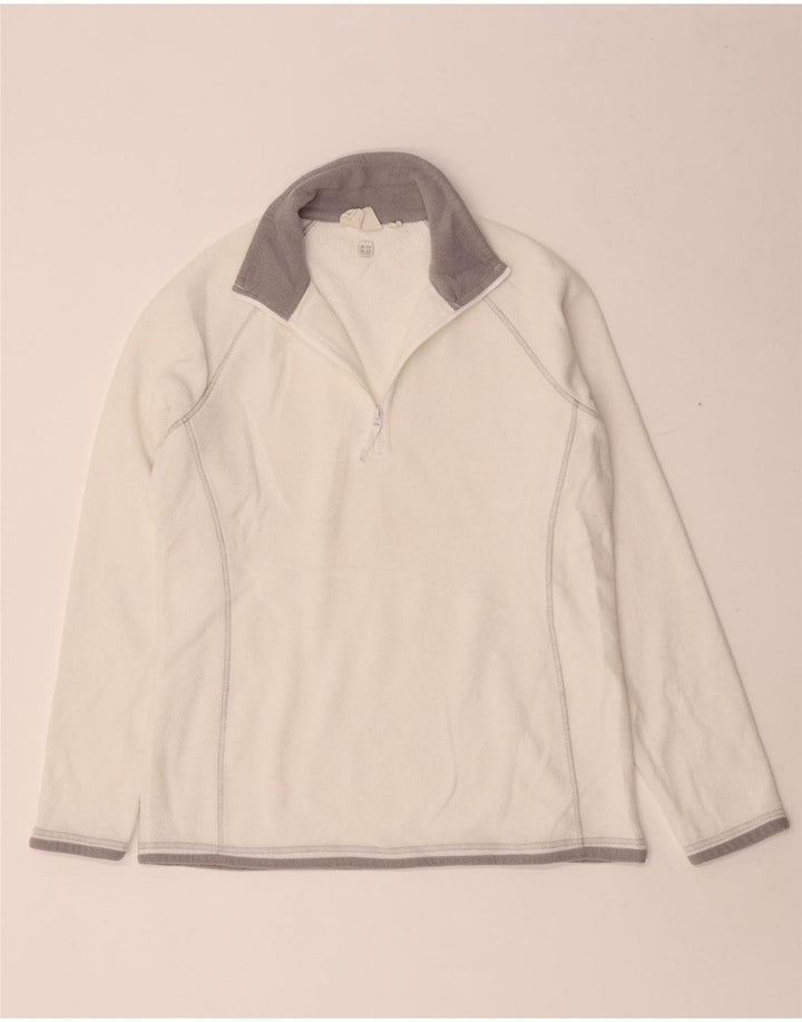 Damski sweter polarowy Mountain Warehouse z zamkiem błyskawicznym UK 12, średni kolor biały