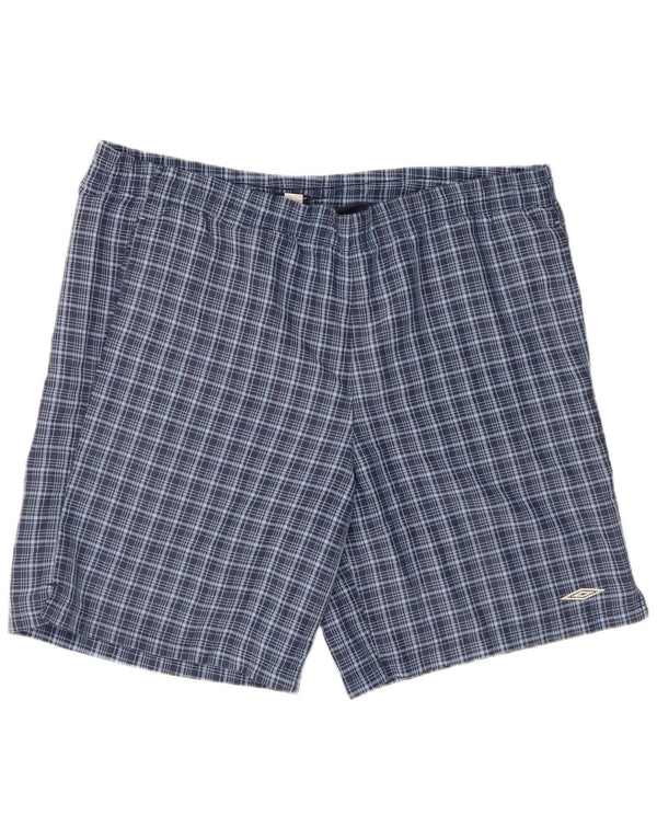 Męskie spodenki kąpielowe Umbro XL, granatowe, poliestrowe w kratę