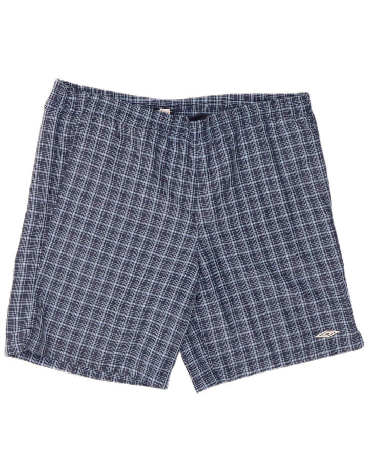 Męskie spodenki kąpielowe Umbro XL, granatowe, poliestrowe w kratę