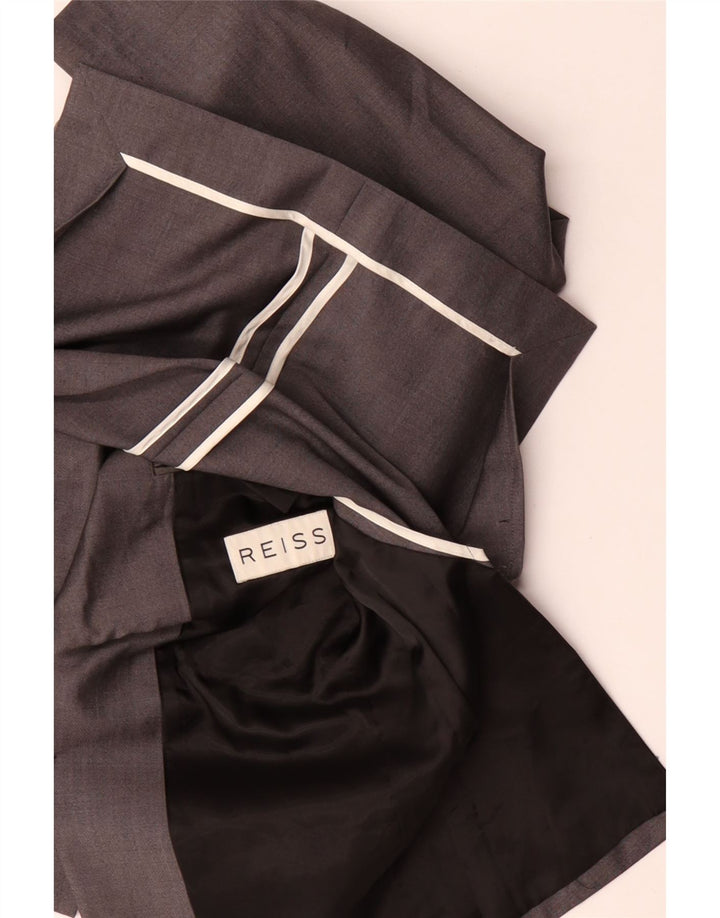 Męska marynarka zapinana na 2 guziki Reiss UK 38 Średnia szara wełna