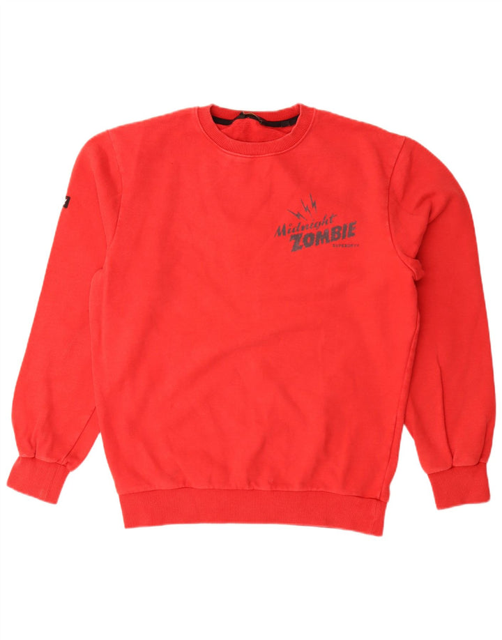 Męski sweter z grafiką Superdry, średni czerwony